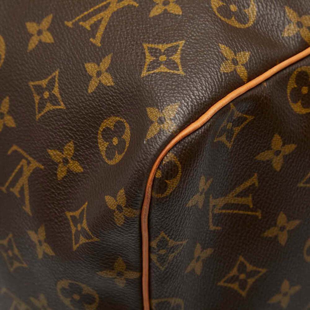 LOUIS VUITTON Authentic Brown Monogram Leather Keepall 60 Boston Bag - Picture 6 of 12